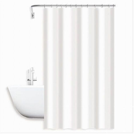 Tenda Doccia Antimuffa Impermeabile 240 X 200 Cm Ganci Anelli Bagno Bianca 79709 (1/2)