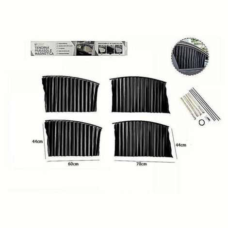 Kit Pare-soleil Voiture Magnétique 4 Pièces Noir 70168 (1/2)