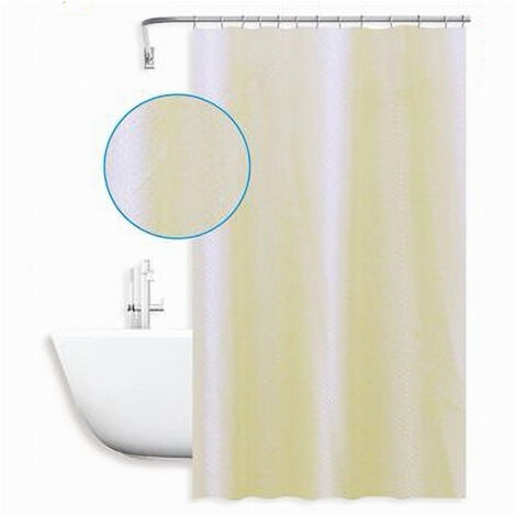 Rideau De Douche Anti-support étanche 240x180cm Blanc Texture Jaune Rombi 59818 (1/2)