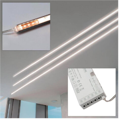 Kit 3pcs Led Bar 36w Aluminium Profile Alimentation 12v Light 4000k Under Wall Unit (1/5)