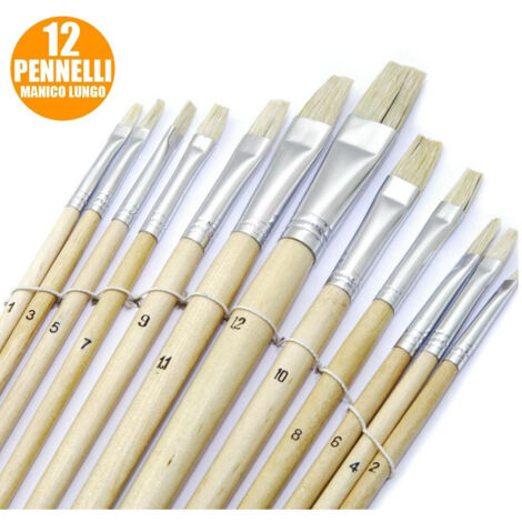 Set 12 Pinceaux Plaques De Main En Bois Long épaisseur 1-12 Mm (1/2)