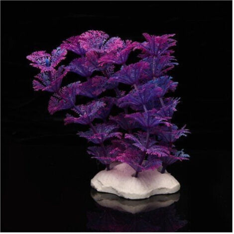 Pianta 11 Cm Piantina Artificiale Per Acquario Piante Finte Plastica Viola (1/4)