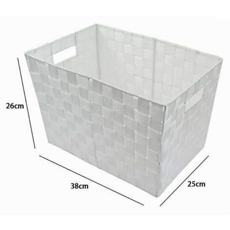 Cesto Porta Oggetti Cuori Grigi In Tessuto Con Manico Bagno Cucina 25x28cm 10613