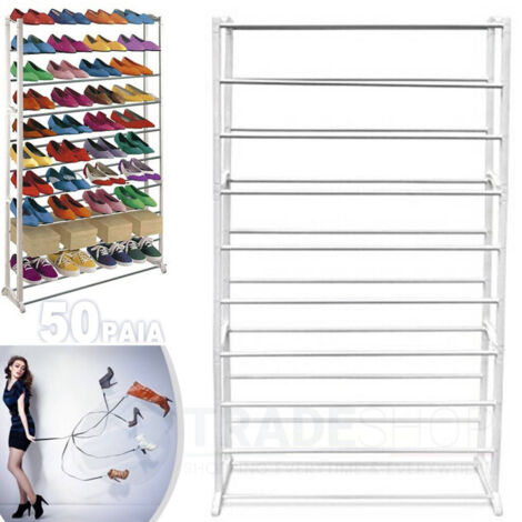 Porte-chaussures 50 Paires Organiseur De Chaussures Peu Encombrant Rangement Garde-robe Maison (1/2)