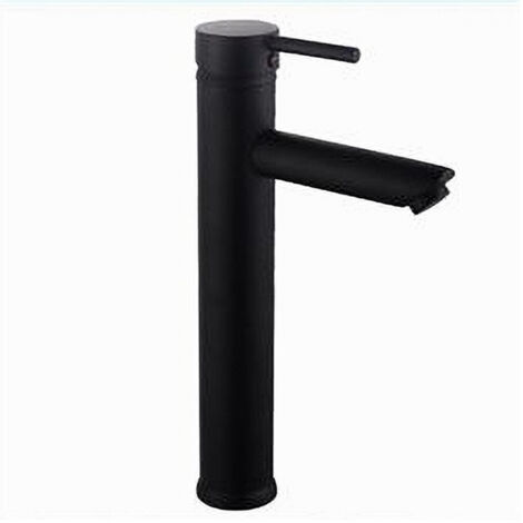 Rubinetto Bagno Moderno Nero Opaco Miscelatore Orientabile Lavabo Canna Alta 87393 (1/5)