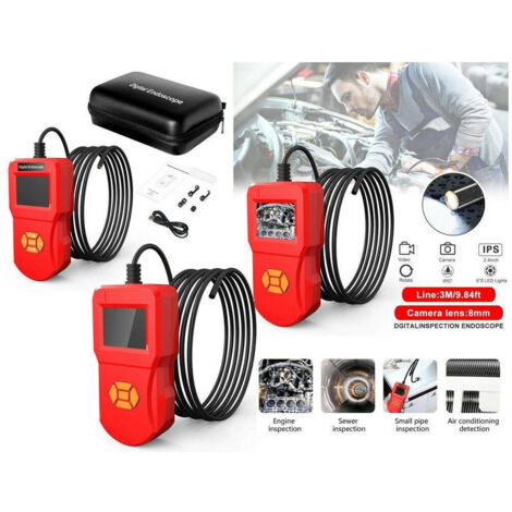 Caméra Endoscopique Flexible 3mt 8 Mm Avec écran Lcd 2,4" Ip67 (1/5)