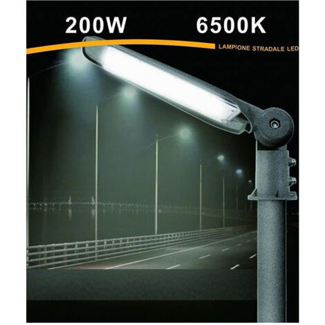 Lampada Stradale Inclinabile Led Lampione Faro Esterno 200watt Luce 6500k Lp-200 (1/5)