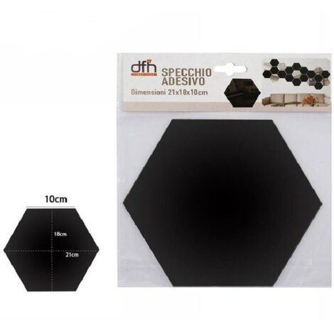 2pz Adesivo Administration Murelle Exagonale Casa 21x18cm 70877 Nero (1/2)