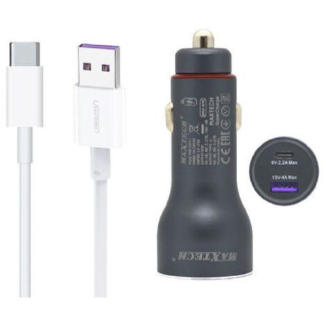 Kit Caricabatterie Auto Type-c/usb Ricarica Rapida 40w 5a Cavo Dati 1 Mt Ma-tc04 (1/3)
