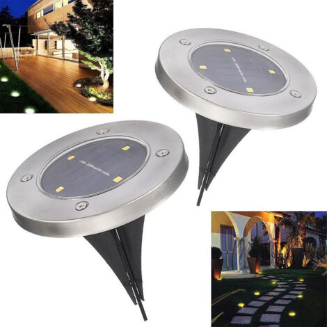 2 X Lampes Solaires à Led Pour Extérieur, Jardin, Marqueurs De Pas étanches (1/5)