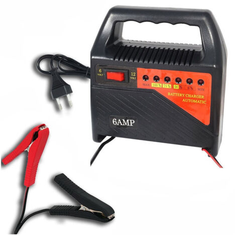 Chargeur De Batterie Professionnel 6v 12v Voiture Moto Camping-car Bateau Chargeur De Batterie 6a (1/2)