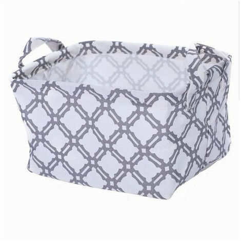 Cesto Contenitore Porta Biancheria Bucato Manici Tessuto Grigio 20x15x16cm 79202 (1/2)