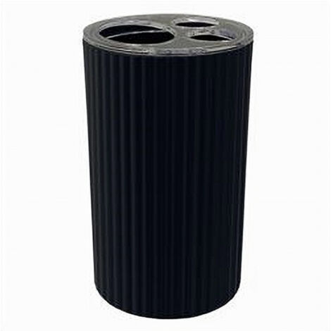 Porta Spazzolini Bicchiere Per Arredo Bagno Grigio Scuro Rigato A 3 Fori 79170 (1/3)