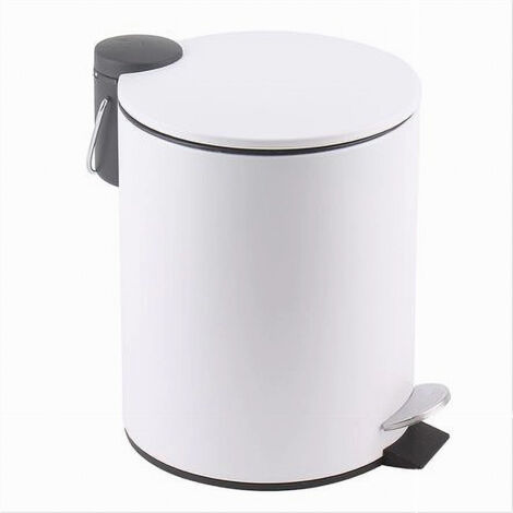 Secchio A Pedale Unbekannt 3L American Style - Bidone Per Rifiuti In Metallo, Cestino Carta Per Bagno O Ufficio, Design Portatile E Compatto