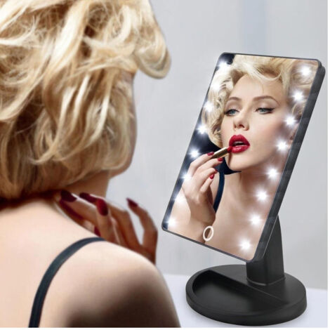 Miroir De Maquillage Portable éclairé 16 Led Cosmétique Dressing (1/5)