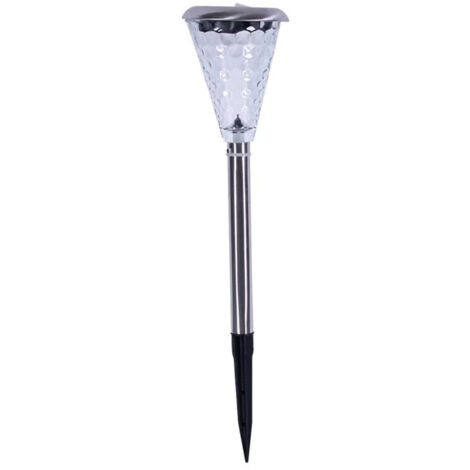 Set 12 Pz Lampada Solare Led Cromata Color Change 8x8x36cm Per Giardini 4125023 (1/2)