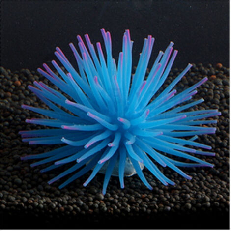 Pianta Finta Corallo Silicone Color Blu Artificiale Per Decorazioni Acquario (1/2)