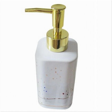 Dispenser Per Sapone Liquido Accessorio Bagno Arredo Bianco Oro Macchiato 59882 (1/3)