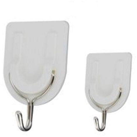 Set 5pz Gancio Attaccapanni Adesivo Bianco Parete Legno Porte Fashion Hook 59671 (1/3)