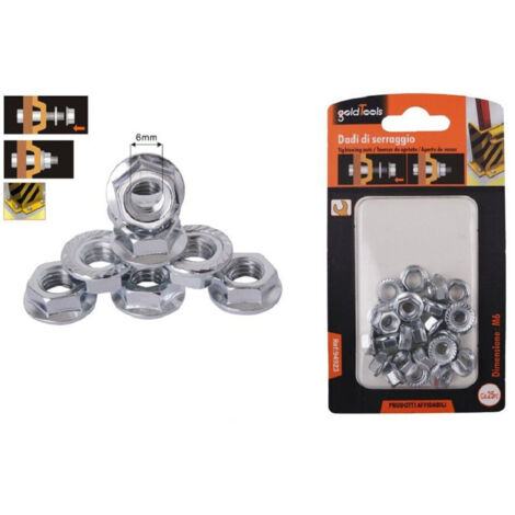 Set 25 Pz Déi Hexagonal Flangé Déi De Serrage M6 Boulons à Vis 6mm 94923 (1/2)