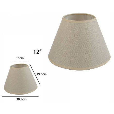 Abat-jour Conique Cylindrique Classique De Remplacement Pour Lampe Et Applique En Tissu Tnt     -12" -beige