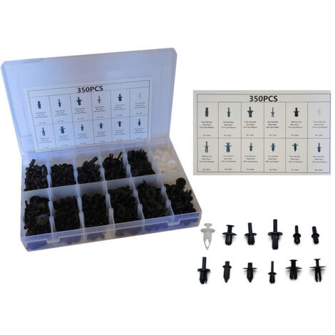 350pcs Plastic Trim Clips Rivet Clips Kit Car Boot Bumpers (1/4)