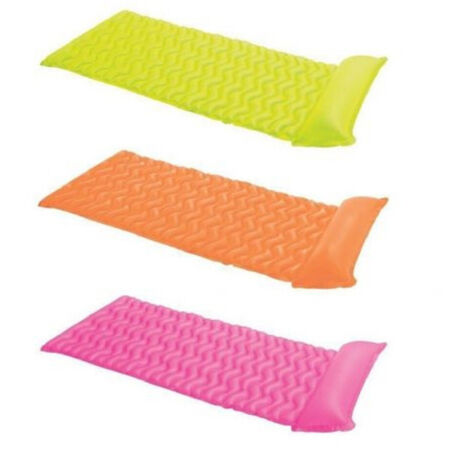 Matelas Gonflable à Vagues Couleurs Assorties 229x86cm Coussin Intégré 58807 (1/5)