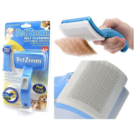 Petzoom Spazzola Autopulente Pettine Sottopelo Per Peli Cane Gatto Pet Zoom (1/3)