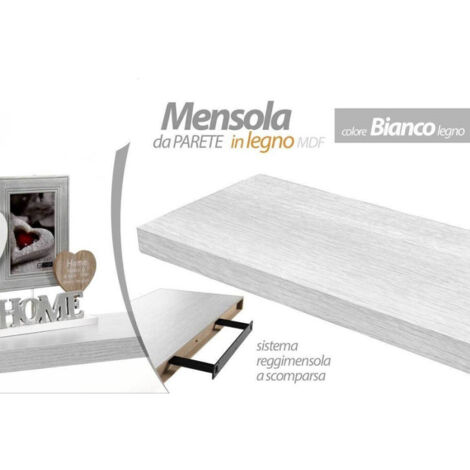 étagère En Bois Disparaissant étagère Blanche 40x25x4cm Kit De Montage 790775 (1/2)