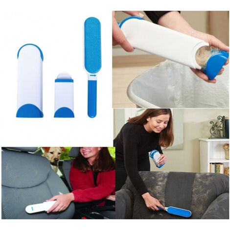 Brosse Autonettoyante Enlève Les Poils Poussière Tissus Double Face Poils De Chat Chien (1/5)