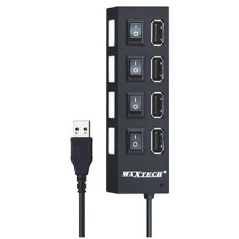 Multipresa Hub 4 Porte Usb 2.0 Singola Windows Macos Maxtech Hub-04 (1/4)