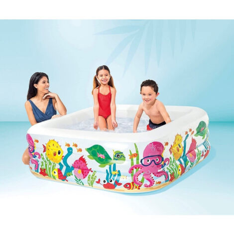 Piscine Aquarium Carrée 159x159x50 Cm Pour Enfants De 3 Ans Et Plus 340 Lt été 57471 (1/5)
