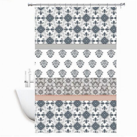 Rideau De Douche Impermeable Anti-moisissure 240 X 200cm Avec Anneaux Salle De Bain Majolique 59520 (1/2)