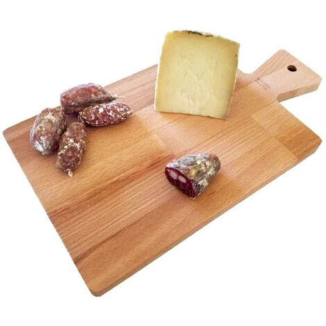 Tagliere Vassoio Piano Di Lavoro In Legno Di Faggio Con Manico 41x23cm Cucina (1/3)