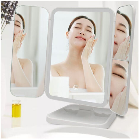 Miroir De Maquillage éclairé Avec Lumières à Led Miroirs De Maquillage Réglables Et Rechargeables (1/3)