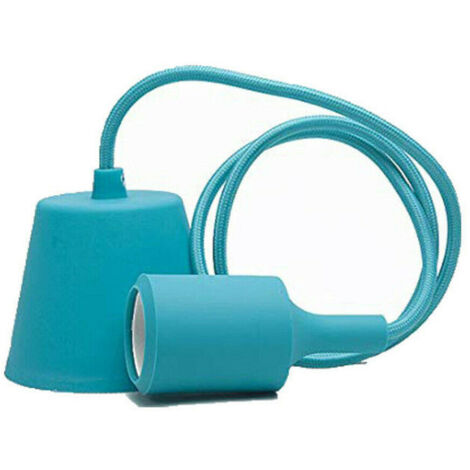 Portalampada A Sospensione Pendente Lampadario Soffitto E27 Celeste Dt-j01 1 Mt (1/2)