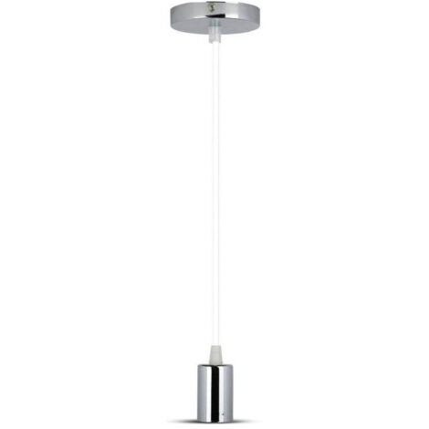 Suspension De Plafond En Acier Blanc Support De Lampe Chromé Design Moderne (1/2)