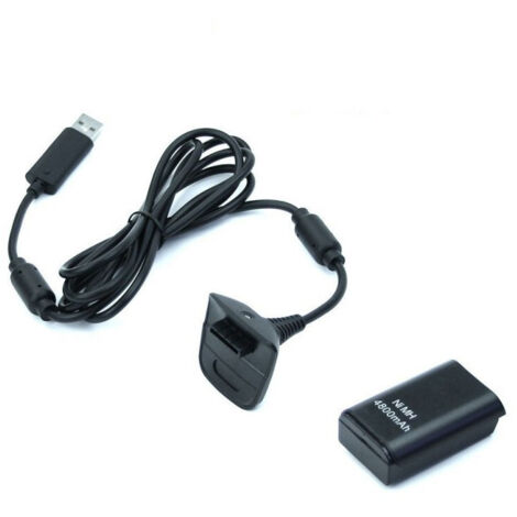 Câble USB De Charge Pour Manette Xbox 360 - Noir - Compatible Avec Les Batteries