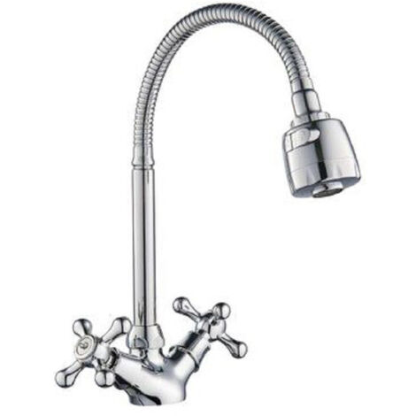 Robinet Mitigeur Poignées Flexibles Croix évier Laiton Roma 69408 (1/2)