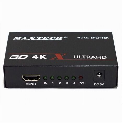 Splitter Splitter 4 Port Hdmi Full Hd 1080p Pour Tv Ps3 Xbox 3d 4k Maxtech Dk-104c (1/3)