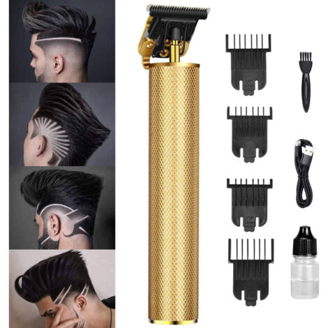 Tagliacapelli Rasoio Elettrico Professionale Usb Ricaricabile Retrò Vintage Oro (1/5)