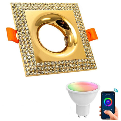Planetitaly Faretto LED cromoterapia RGB RGBW lampada GU10 6W incasso 65mm luce soffitto centro estetico abbronzante 230V(colore argento LUCE RGBW+6000K