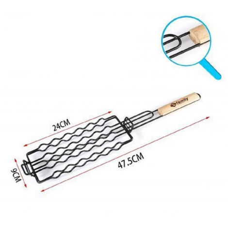 Grille De Barbecue 47.5x24x9cm Pour Saucisse Hot Dog Viande Légumes 802059 (1/2)