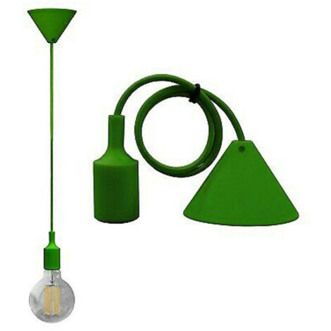 Portalampada A Sospensione Pendente Lampadario Soffitto E27 Verde Dt-j01 1 Metro (1/2)