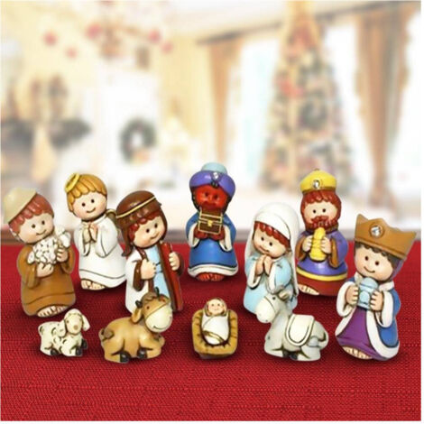 Nativity Children For Natal Presents Presents In Resina 7cm 11pz (1/3)