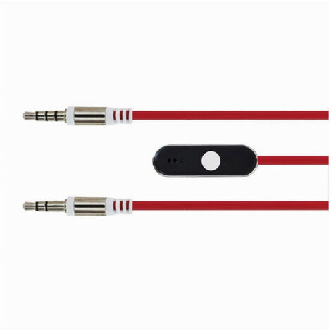 Câble Audio Stéréo Auxiliaire 3,5 Mm Avec Microphone Intégré Pour Smartphone 1 M Maxtech Aux-m1m (1/4)