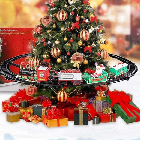Trenino Natalize Support Centro Albero Natale Elettrico 2 Vagoni Slitta ø 89cm (1/5)