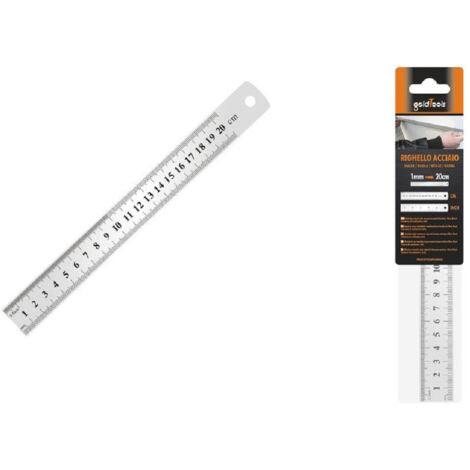 Metro Righello In Acciaio Inox Metalla 1 Mm A 20 Cm Riga Segnatura Cm Inch 97762 (1/2)