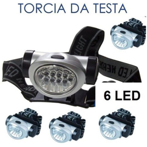 Lampada Frontale A LED 7 Luci Bianche – Torcia Da Testa Regolabile Per Pesca, Corsa, Campeggio – Senza Pile