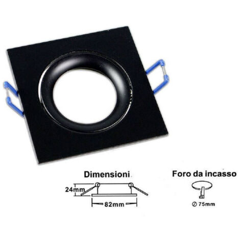Porte D'emballage Carré Porte D'emballage Orientable Avec Trous 75 Mm P20 Noir (1/2)